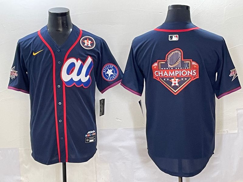 Men 2025 Houston Astros Blank Drak Blue All star Nike MLB Jersey style 9